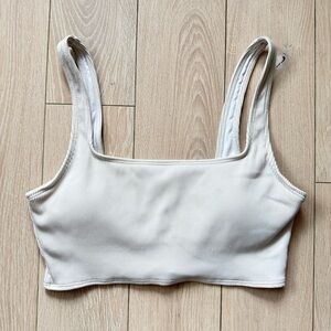 Aerie Scoop Neck Cream Ribbed Bra Top Size Medium